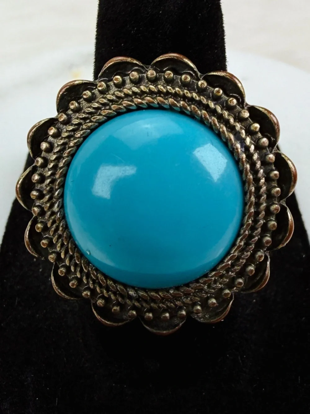 Bohemian chic, southwestern style statement ring